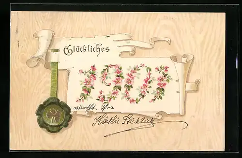 Präge-AK Glückliches Neujahr 1901