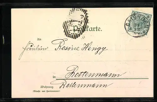 Präge-AK Glückliches Neujahr 1901