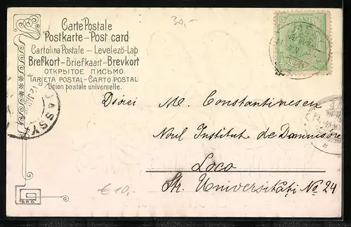 Künstler-AK Kleeblätter mit Jahreszahl 1905 zu Neujahr