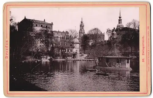 Fotografie Römmler & Jonas, Dresden, Ansicht Dresden, Partie am Zingerteich mit Ruderbooten