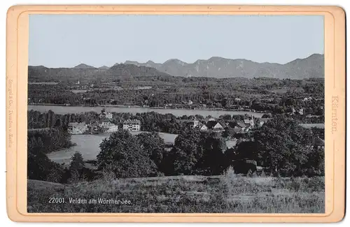 Fotografie Stengel & Co., Dresden, Ansicht Velden, Blick auf den Ort und den Wörther See