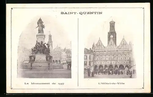 AK Saint-Quentin, Le Monument de 1557 - L`Hotel-de-Ville
