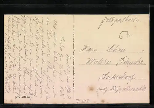 AK Variscourt, Kriegsbeschädigte Kirche