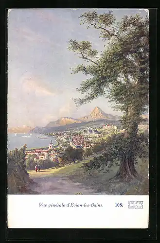 AK Evian-les-Bains, Vue générale