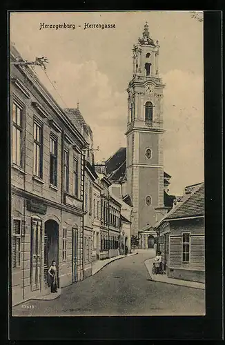 AK Herzogenburg, Herrengasse mit Kirche