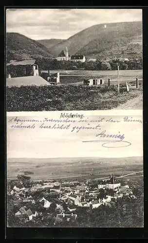 AK Mödring, Ortsansicht aus der Vogelschau
