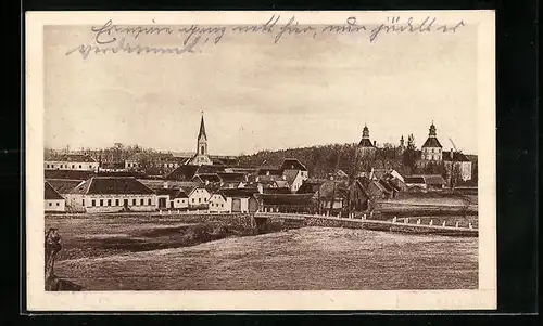 AK Schwarzenau, Teilansicht mit Kirche