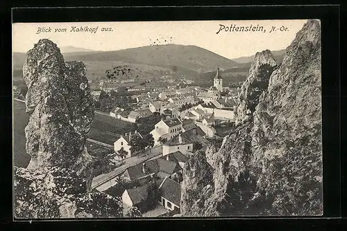 AK Pottenstein, Blick auf den Ort vom Kahlkopf aus
