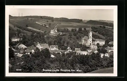 AK Gugging, Teilansicht mit Kirche