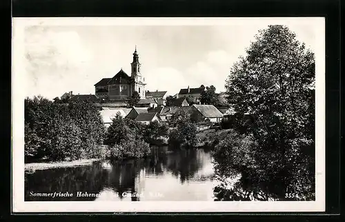 AK Hoheneich bei Gmünd, Uferpartie mit Kirche