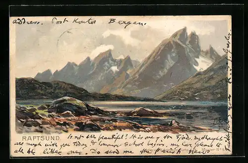 Künstler-AK Themistokles von Eckenbrecher: Raftsund mit Bergen