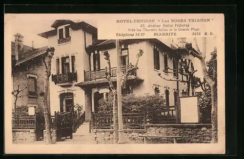 AK Biarritz, Hotel Pension Les Roses Trianon, Avenue Reine Victoria 83