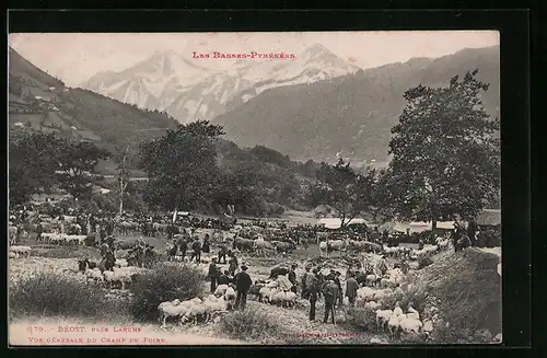 AK Béost, Vue generale du Champ de Foire