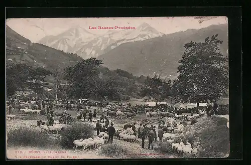 AK Béost, Vue generale du Champ de Foire