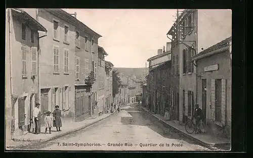 AK Saint-Symphorien, Grande Rue, Quartier de la Poste
