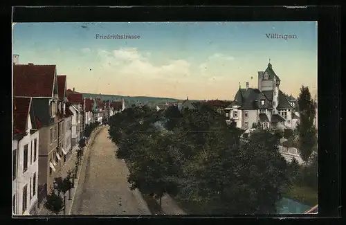 AK Villingen, Blick in die Friedrichstrasse