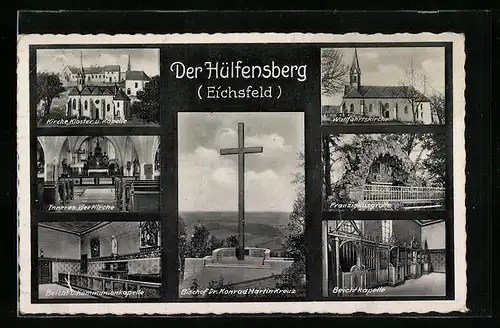 AK Geismar im Eichsfeld, der Hülfensberg mit einer Wallfahrtskirche