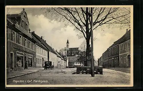 AK Pleystein i. Opf., Blick auf den Marktplatz