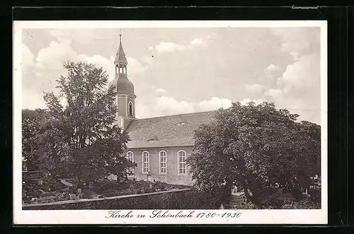 AK Schönbach, Blick auf die Kirche