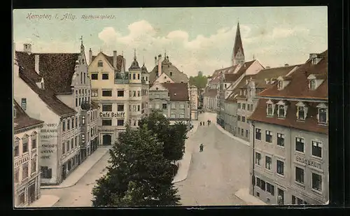 AK Kempten, Blick auf den Rathausplatz