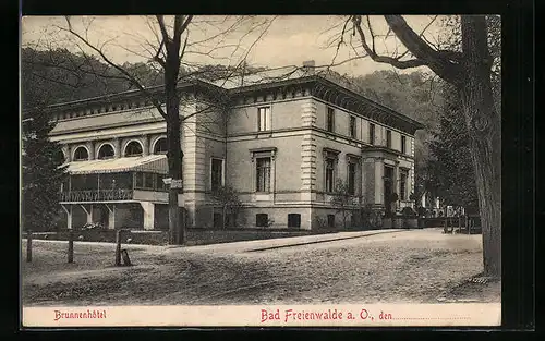 AK Bad Freienwalde, Blick auf das Brunnenhotel