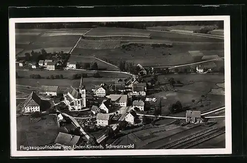 AK Unter-Kirnach /Schwarzw., Fliegeraufnahme des Ortes