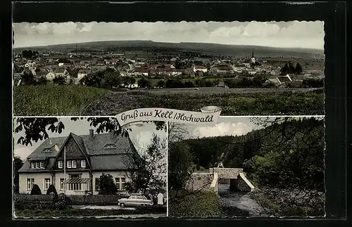 AK Kell /Hochwald, Panorama, Grosses Haus, Brücke