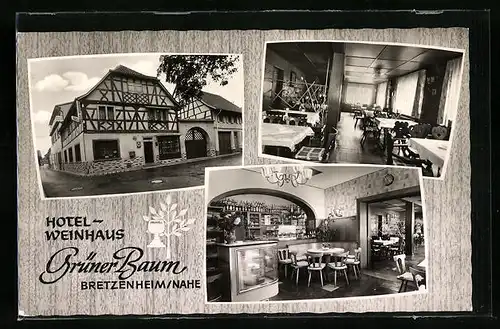 Passepartout-AK Bretzenheim /Nahe, Hotel-Weinhaus Grüner Baum