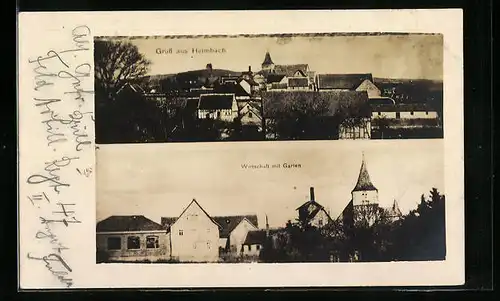 AK Heimbach, Ortsansicht, Wirtschaft mit Garten