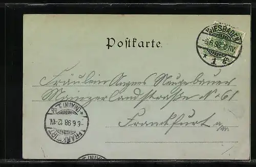 Mondschein-AK Wiesbaden, Kochbrunnen