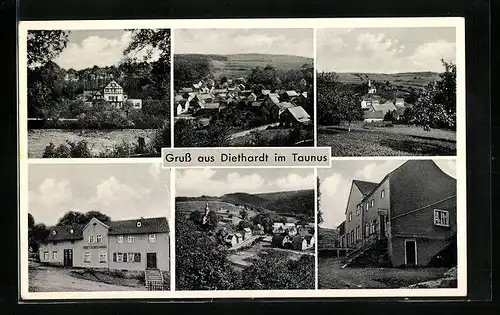 AK Diethardt im Taunus, Geschäft, Deutsches Haus, Ortspartie