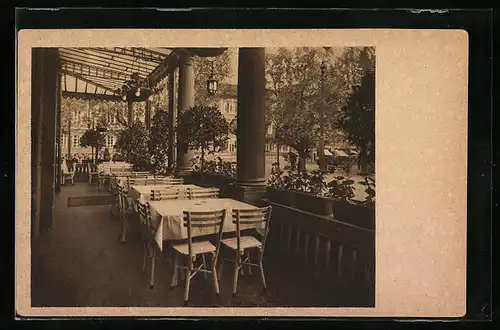 AK Wiesbaden, Hansa-Hotel, Terrasse