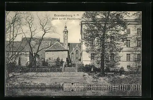 AK Brandenburg a. H., Blick auf St. Paulikirche