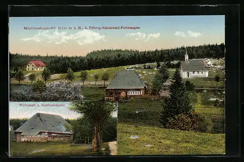 AK Triberg-Schönwald-Furtwangen, Martinskapelle mit Wirtschaft