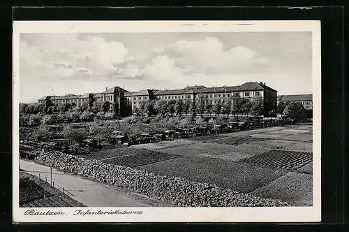 AK Bautzen i. Sa., Ansicht der Infanterie-Kaserne