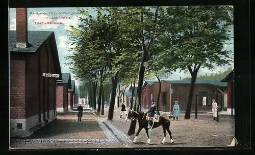 AK Friedrichsfeld, Adalbertstrasse im Truppenübungsplatz