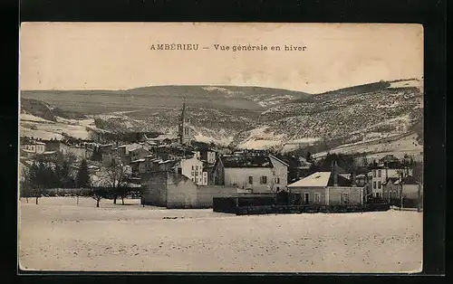AK Ambérieu, Vue generale en hiver