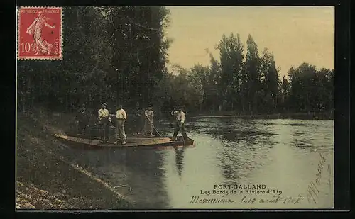 AK Port-Galland, Les Bords de la Riviere d'Ain