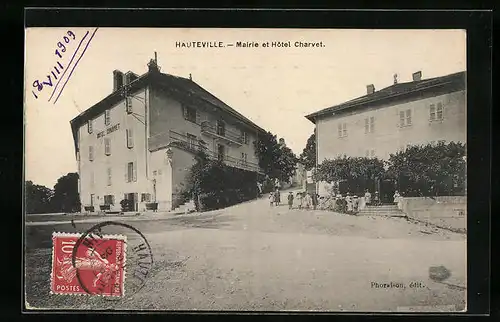 AK Hauteville, Mairie et Hotel Charvet