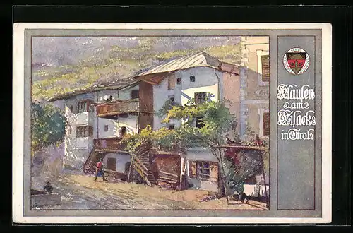 AK Deutscher Schulverein Nr. 330: Klausen am Eisack, Wohnhauspartie im Ort