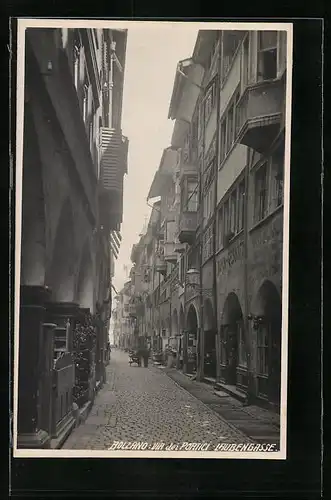 AK Bozen, Strassenpartie in der Laubengasse