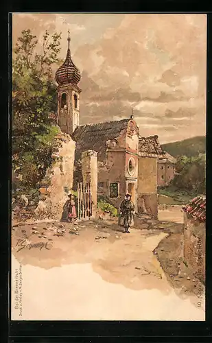 Künstler-AK P. Schmohl: Eisackthal, Kapelle