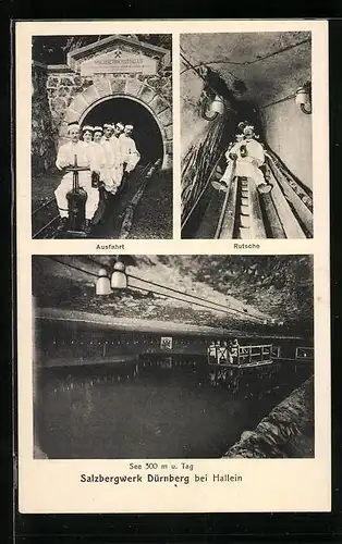 AK Dürnberg bei Hallein, Salzbergwerk, Ausfahrt, Rutsche