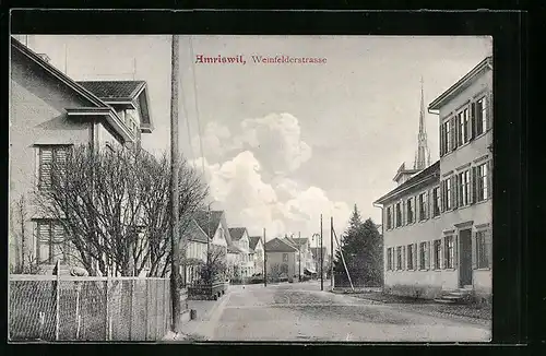 AK Amriswil, Blick in die Weinfelderstrasse