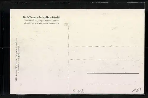 AK Bad-Tencsénteplicz-fürdö, Gasthaus zur Grossen Baracska