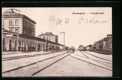 AK Érsekujvár, Vasútállomás, Bahnhof