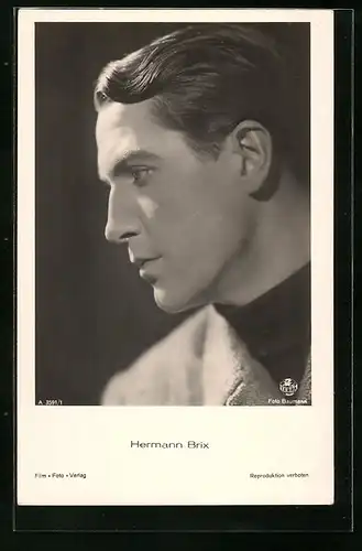 AK Schauspieler Hermann Brix mit sorgenvollem Blick