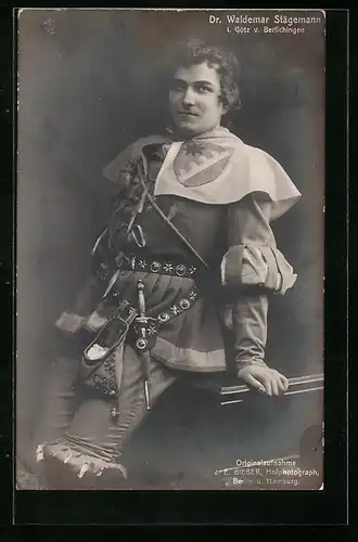 AK Schauspieler Waldemar Stägemann in Götz von Berlichingen