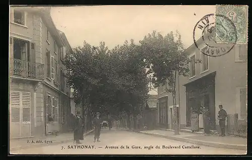 AK Sathonay, Avenue de la Gare, angle du Boulevard Castellane