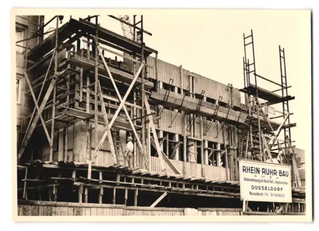 85 Fotografien unbekannter Fotograf, Ansicht Düsseldorf, Baustelle Immermannstr. 40, Hochhaus Immermann-Tower 1955 0